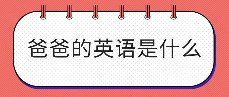 爸爸的英语是什么爸爸的英语例句