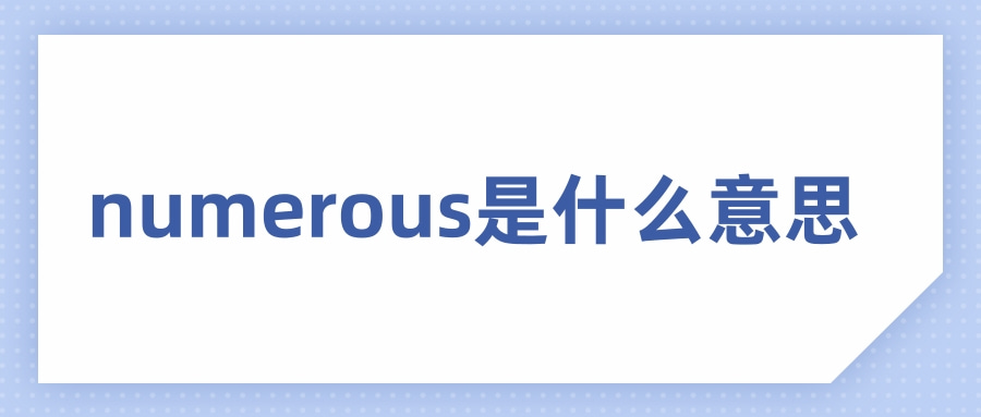 numerous是什么意思