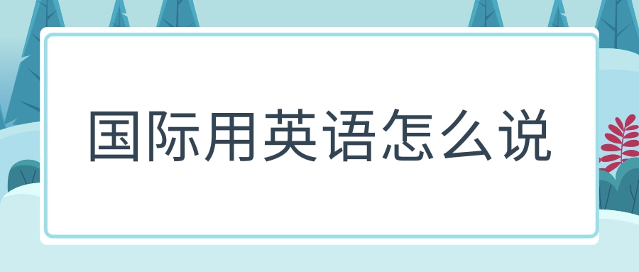 国际用英语怎么说？国际用英语怎么组句